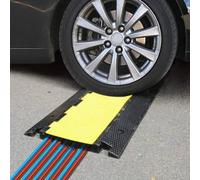 Rampe en caoutchouc, rampe de protection, tuyau à 5 canaux, capacité 22046 lb, rampes câbles avec couvercle supérieur rabattable