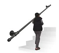 Rampe en fer forgé noir 60 cm 6 m réglable intérieur/extérieur Design élégant tuyau d'eau pour la sécurité sur les marches et les valises