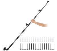 Rampe Escalier 3 m - VEVOR - Main Courante en Acier Carbone - Montage Mural 600kg-3 Tubes