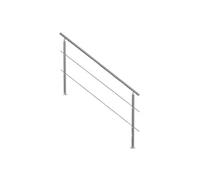 VEVOR Rampe d'Escalier, 180 cm, Main Courante Escalier pour Marches Extérieur Acier Inox, 2 Barres Transversales, Kit d'Installation, Garde Corps Double Colonne pour Personnes Âgées, Porche, Terrasse