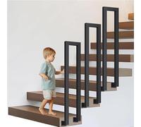 Rampe Escalier Montage Latéral - Garde-corps En Forme De U, Rampe D'escalier Intérieurs, Poteaux De Soutien D'hôtel De Villa De Couloir De Loft, Ensemble De Barre D'appui(Black,65cm)