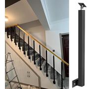 Rampe Escalier Montage Latéral - Main Courante Pour Escalier Métal, Poteau De Balustres D'escalier, Poteau De Rampe D'escalier Réglable À 270 °, Colonne De Rampe Pour Terrasse (Color : Black, Size :