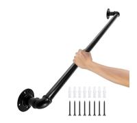 Rampe Escalier Murale 0,9m - VEVOR - Main Courante Acier Carbone Montage 2 Supports