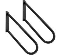 Rampe Escalier Paquet de 2 mains courantes en acier inoxydable forme U for 1 à 3 marches, barre d'appui murale noire 27,5 pouces for escaliers