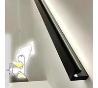 Rampe Escalier Rambarde d'escalier Décorative de Luxe Avec Éclairage Intérieur, Ensemble de Rampes Antidérapantes Marches, Rampes Modernes en Tubes Métalliques(Black,0.9m/3ft)