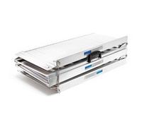 Wiltec Rampe pour Fauteuil Roulant - 3050 x 720 x 50 mm - capacité de Charge 270 kg - en Aluminium - Profil antidérapant - Rampe d'accès 2X Pliable Mobile pour Chaise Roulante, Handicapé, PMR