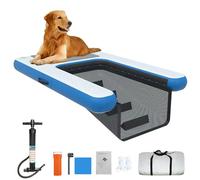 Rampe gonflable pour chien piscine, rampe d'accès pliable pour bateau, plateforme antidérapante en EVA pour chiens de 60kg, rampe pour animaux de piscine, pour piscine, quai, lac,Blue-150X100X10cm