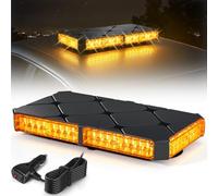 Rampe Gyrophare LED Magnétique 12V 24V - 48 LEDs Lampe de Avertissement Orange avec 16 Modes Flash, IP67 Étanche & Câble 4,8m pour Traktor, LKW, Gabelstapler, PKW, Anhänger, Wohnmobil