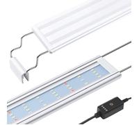 Rampe LED aquarium spectre complet 1500 lumens 10 W eau douce, minuterie, supports extensibles 30-50 cm (compatible 30-60 cm)
