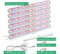 Rampe lumineuse LED pour plantes, spectre complet SMD2835, étanche IP65,set de 6 pièces 52,5 cm