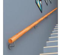 Rampe Murale De Balustrade avec Support Métallique, Barre D’Appui D’escalier sans Obstacle pour Personnes âgées Et Handicapées, Bois Massif Lisse, Onecolor, 0.8m/2.6ft