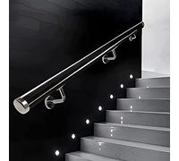 Rampe murale Lucite en acrylique transparent pour escaliers d'intérieur avec supports argentés, 150 cm - Solution moderne de mise à niveau et de sécurité pour escalier