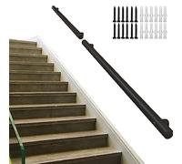 Rampe murale moderne noire, escalier intérieur/extérieur en acier inoxydable, options de 1 m à 3,5 m, rond durable pour marches et escaliers (taille : 420 cm)