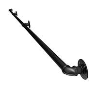 Rampe murale robuste de 0 à 6 m pour escalier intérieur/extérieur, tuyaux galvanisés ronds de 3,2 cm de diamètre (4,9 m) - Résistance industrielle