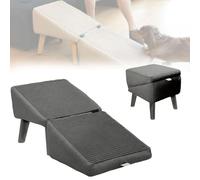 Rampe Pliable pour Animaux 2 en 1 avec marches intégrées pour Chiens et Chats jusqu'à 90 kg. Antidérapante, Elle Permet d'accéder Facilement aux Lits et canapés. Rangement Compact. Utilisation intér