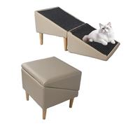 Rampe pour chien - 40 cm de haut - Pliable - Antidérapant - Inclinaison douce de 23° - Marchepied portable pour grands petits chiens - Gris