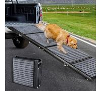 Rampe pour chien de 180 cm de long et 50 cm de large, pliable, avec tapis antidérapant, pliable pour l'extérieur, escalier, voiture, pour chiens de taille moyenne et grande dans un SUV et un camion