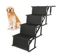 Rampe pour Chien Portable pour Voiture, Convient pour Les Chiens de Grande et Petite Taille. L'échelle Pliable de Voiture est Pratique et Rapide, Peut Supporter Un Poids de 60 kg (A-Noir)
