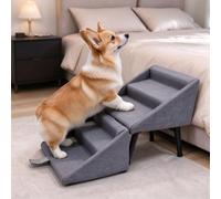 Rampe pour Chien pour Canapé et Pouf, Escalier Pliable 2 en 1 pour Petits | Escalier pour lit et Canapé,Escalier Sécurisé pour Petits Chiens,Soulagement des Articulations,se Plie Facilement à Plat