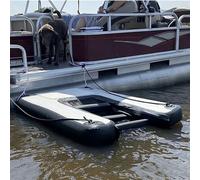 Rampe pour Chien pour l'eau Rampe D'accès Gonflable pour Chien, 60 kg Robuste Échelle pour Animaux avec Tapis Antidérapant en EVA Pont Flottant(Black)