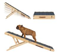 Rampe pour chien pour lit, 120 cm de long, rampe pliable pour petits chiens, rampe pour chien pour lit haut, voiture avec tapis antidérapant et poignées de transport, 4 hauteurs réglables, 35,6 cm à