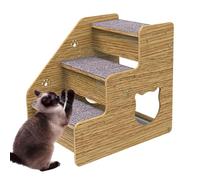 Rampe pour chien pour lit, échelle en bois, construction d'escalier à 3 marches avec fonction antidérapante, aide à l'escalade sûre pour les petits chiens et les chats âgés, autour des lits hauts, des