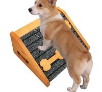 Rampe Pour Chien - Rampe D'escalier Antidérapante En Bois 30 X 15 X 25 Cm Avec Coussin En Feutre, Aide À L'accès Pour Animaux De Compagnie | Support Plate-forme D'escalade Pour Chiens, Lit, Canapé, Ma