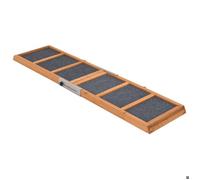 vidaXL Rampe pour chien 120x30 cm Bois massif Pliable Antidérapante Gris
