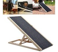 Rampe pour Chien Voiture Pliable et Réglable - pour Animaux de Compagnie, Canapé, Escalier en Bois (L100xW40cm, H30-60cm)