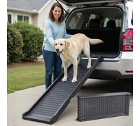 Rampe pour Chien Voiture - Stable - Rampe Antidérapante en Caoutchouc pour Grands Chiens - 174 cm Longueur & 38 cm Large - Escalier pour Chien Capacité 85 kg - Rampes d'accès Pliable pour SUV - Noir