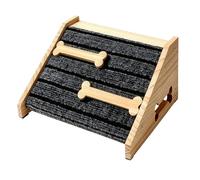 Rampe pour chiens | Marchepied antidérapant en bois portable | Rampe d'escalier pour chien avec coussin en feutre | Répartit le poids uniformément pour le lit, le canapé, la maison, la chambre, l'entr