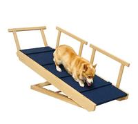 Rampe pour Chiens PawHut Rampe Pliante pour Animaux domestiques avec rampes Amovibles, antidérapante Aide à l'accès pour Chiens jusqu'à 40 kg, 85 x 40 x 78,5 cm, Naturel