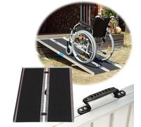 Rampe pour Fauteuil Roulant 213 CM Pliable Léger 270 KG Aluminium Rampe Mobile