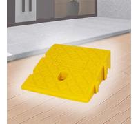 rampe pour fauteuil roulant， 4" 5" Rise Small Threshold Ramp, Portable Interlocking Cars Driveway Ramps Shed Ramps(Yellow,25x27x13 cm)