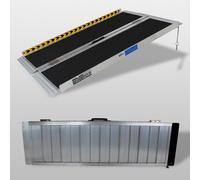 Rampe pour Fauteuil Roulant de Seuil 122cm 270 KG Pliant Aluminium Tapis Surface