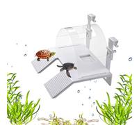 Rampe pour Tortues - Rampe de Repos Semi-Aquatique, jetée Flottante pour Reptiles, stabilité renforcée par Ventouse, inclinée texturée antidérapante, composant de décoration d'habitat