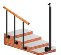 Rampe réglable d'extérieur pour marches, rampe latérale en métal, kit de barre d'appui de sécurité, poteaux en fer pour terrasse de jardin, il transitoire pour un accès sécurisé
