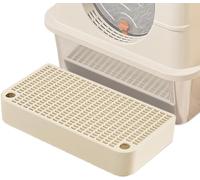 Rampe surélevée pour litière pour chat, plateau filtrant double couche, marchepied à pédale pour petits et grands chats (kaki) 32 x 16 x 4 cm