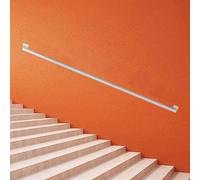 Rampes D’escalier pour Marches D’escaliers Extérieurs, Barre D’Appui Blanche avec Support Mural en Fer Forgé Métallique, Rampe D’escalier Industrielle - Kit Complet, 11ft/330cm