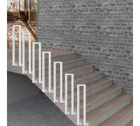 Rampes D’escalier pour Marches Extérieures,Le Piquet De Main Courante S’adapte à 1 Marche,Main Courante en Fer Forgé Blanc à Montage Latéral pour Marches Extér, 2.8ft/85cm