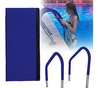 Rampes De Piscine Piscine Handrail, rail d'escalier de la piscine, 304 Escalier en acier inoxydable rail à main, rail de piscine avec couvercle de poignée bleu 4 pieds et accessoire de montage compl