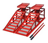 vidaXL Rampes de réparation auto 2 pcs rouge acier Rouge
