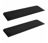 Rampes de Seuil 2 Pcs 110x32x3,8 cm Caoutchouc | Rampe d'accès dérapante,surface rugueuse,caoutchouc solide,usage déambulateur,fauteuil roulant,scooter