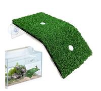Rampes de tortue pour aquarium - Zone solaire inclinée et décorations de réservoir | Rampe de tortue avec gazon artificiel pour tortues et animaux aquatiques | Escalade facile, accès sûr à l'habitat