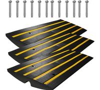 Rampes de trottoir SucceBuy en caoutchouc, lot de 3, résistantes, capacité de charge de 15000 kg, rampes de seuil d'accès de 6,6 cm de haut - kit complet de rampes extensibles pour un accès facile