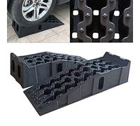 Rampes de Voiture en Plastique pour Charges Lourdes 16000 lbs 245mm, 2 Pièces Rampe d'Accès pour Voitures, Hauteur de Levage 17cm, pour Bordures, Marches de Place, Allées