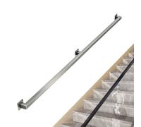 Rampes d'escalier argentées pour mur, 1 2 3 4 5 6 mètres, rampe robuste en tube carré pour intérieur et extérieur, couloir de loft, porche, support de terrasse, kit complet(4.2m)