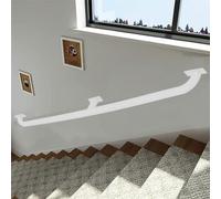 Rampes d'escalier en métal antidérapantes, Garde-Corps carré galvanisé de 1,2 m, Support Mural Blanc Industriel, Conception à Coins arrondis pour des escaliers sûrs
