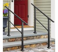 Rampes d'escalier extérieures à 3 marches, rampes de transition au sol pour porche avec kit d'installation, rampe d'appui réglable pour jardin et entrée de maison(Height 85cm,100cm/40inch)