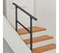 Rampes d'escalier extérieures à 3 marches, rampes d'escalier intérieures au sol et rampes en fer galvanisé pour porche, garde-corps de transition réglable(B,80cm/32inch)